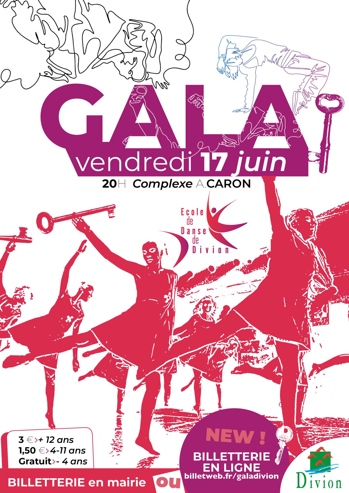 Affiche de l'événement "Gala de danse" organiser par l'école de danse de la ville de Divion